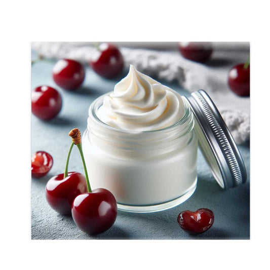 Cherry fragranced whipped body butter
