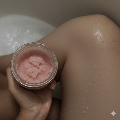 Applying Rose Salt Scrub to Skin – Original Skinn