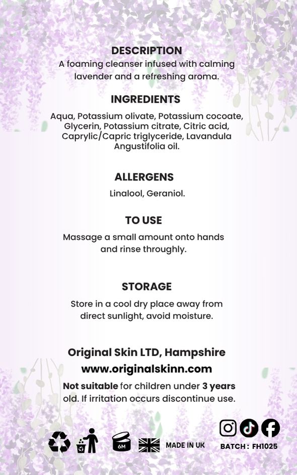 Natural Lavender Skin Cleanser – Original Skinn