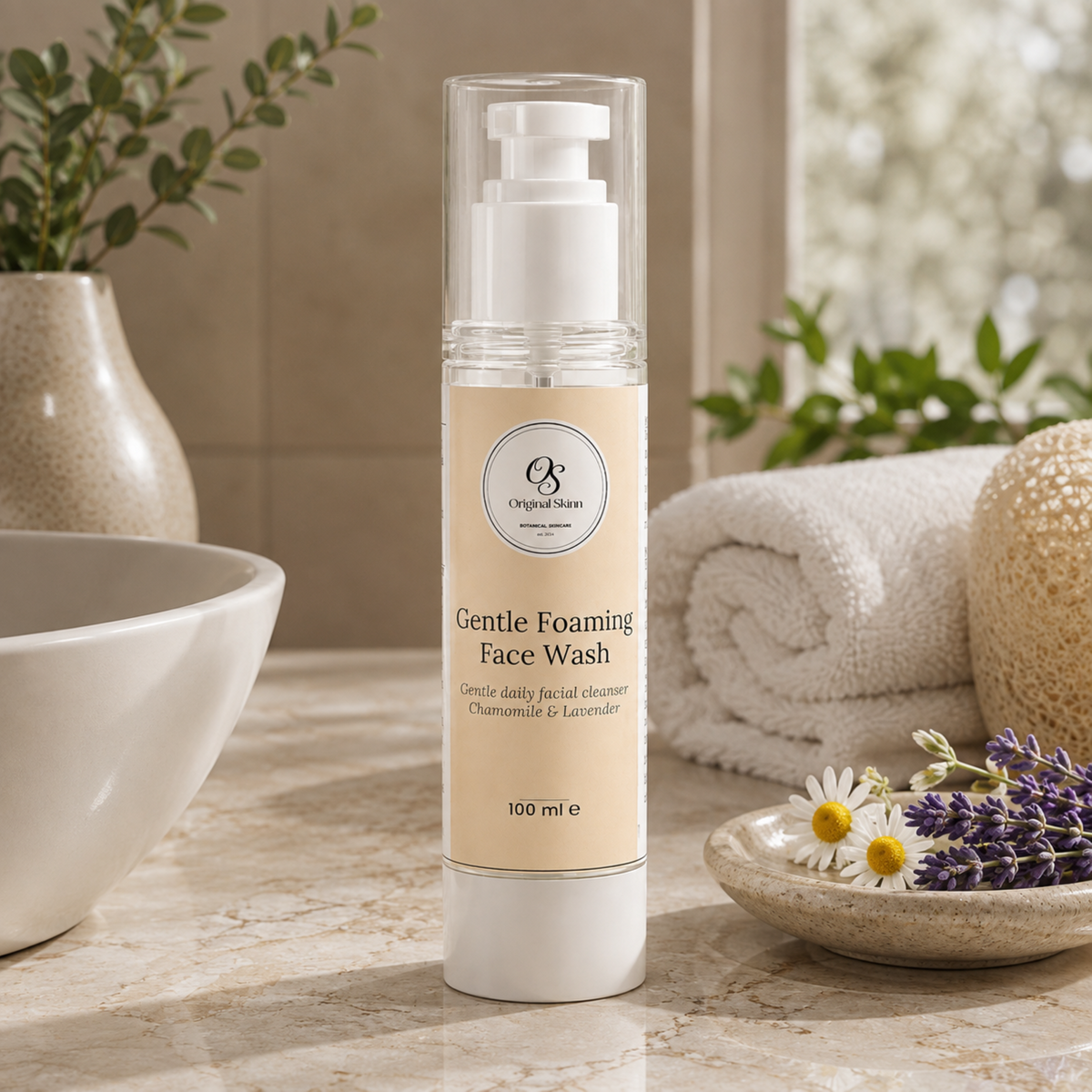 Gentle Foaming Face Wash – Chamomile & Lavender