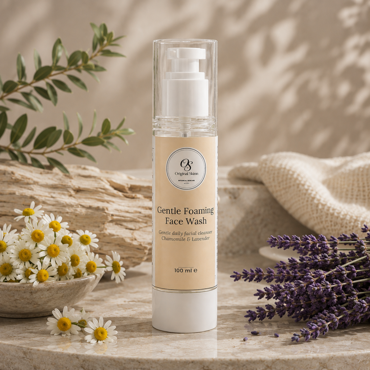 Gentle Foaming Face Wash – Chamomile & Lavender