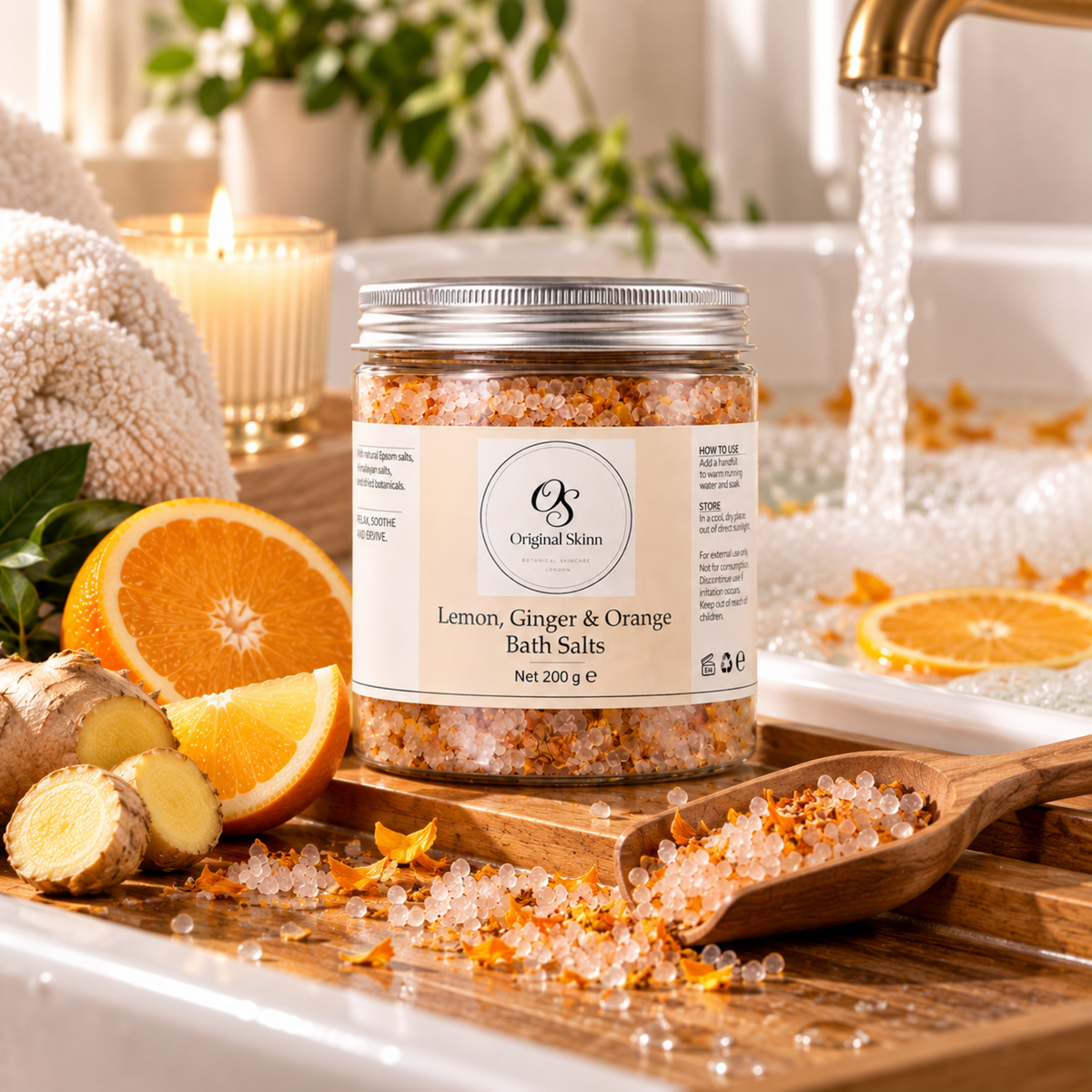 Ginger, Lemon & Orange Bath Soak – Warming & Zesty