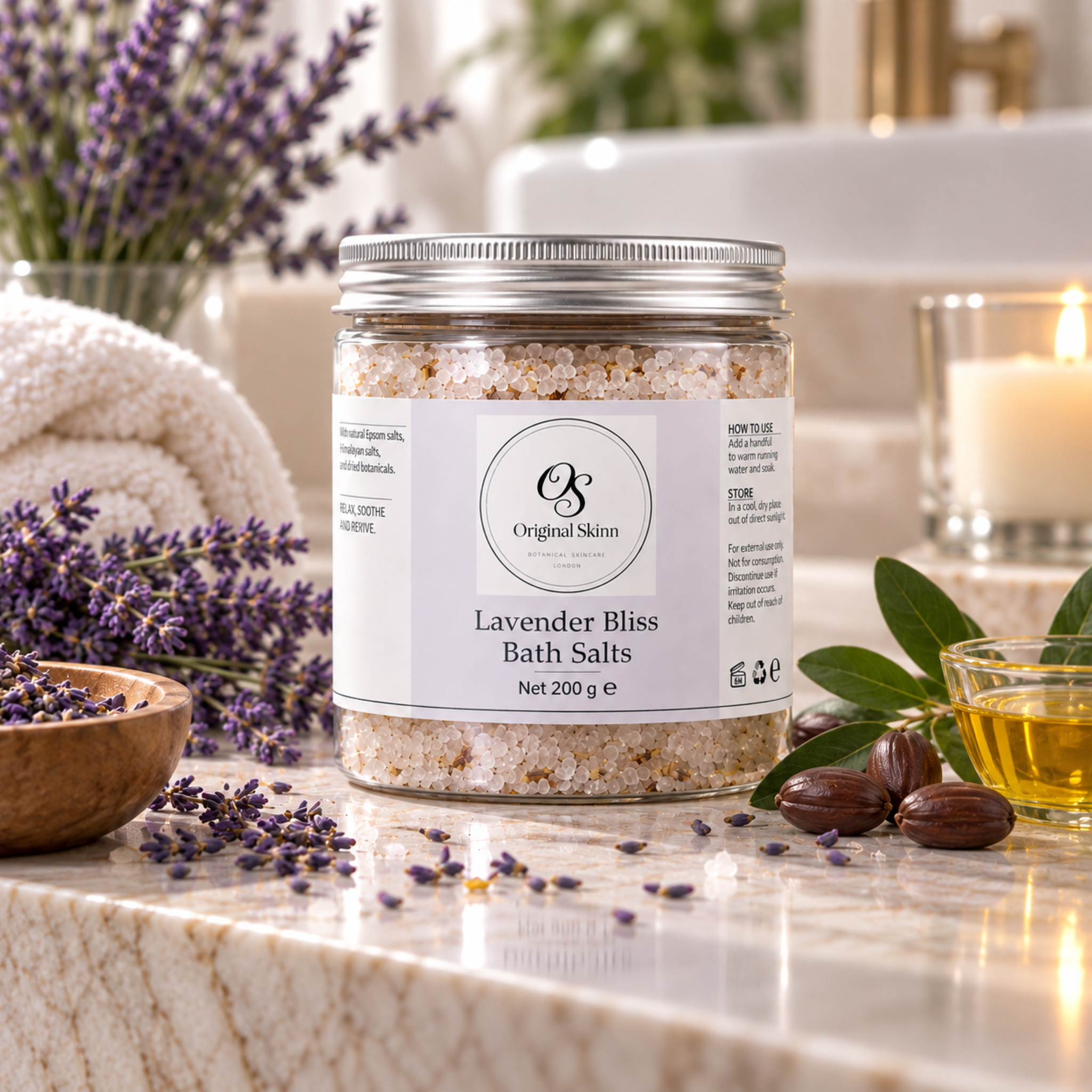 Lavender & Jojoba Bath Soak – Relaxing & Calming