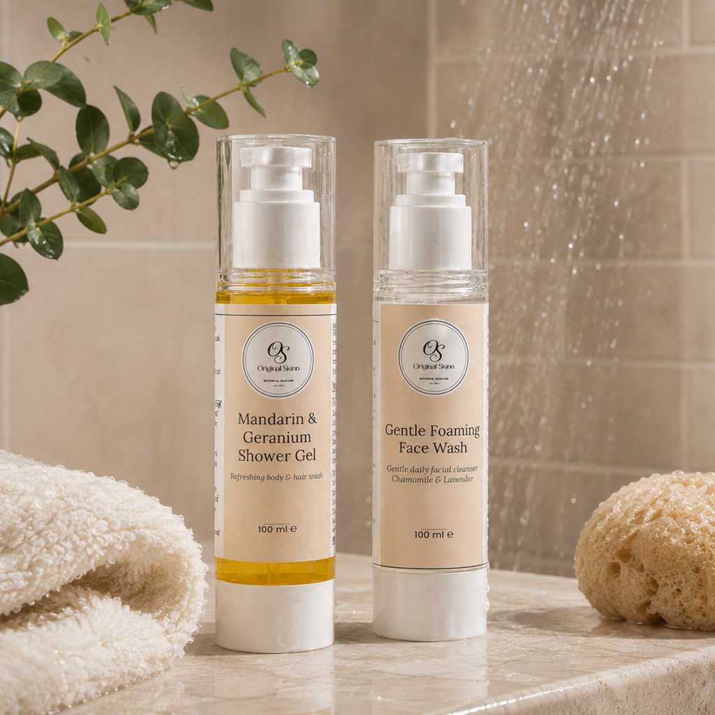 Face Wash & Shower Gel Bundle – Chamomile & Lavender + Mandarin & Geranium