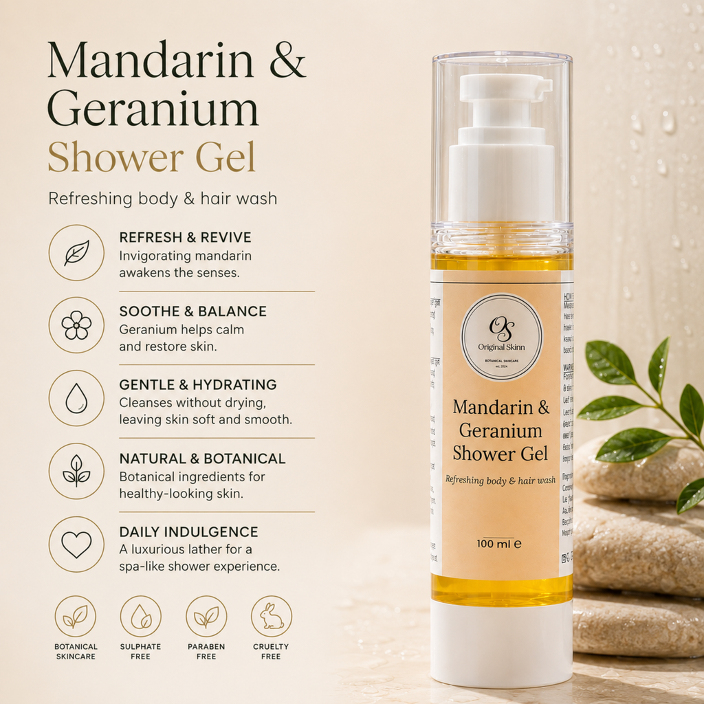 Mandarin & Geranium Shower Gel – Refreshing & Uplifting