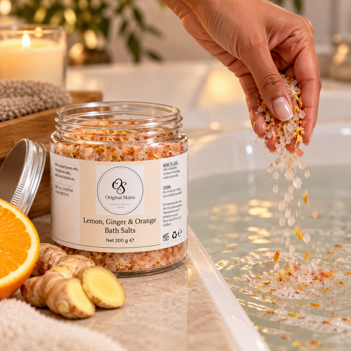 Ginger, Lemon & Orange Bath Soak – Warming & Zesty