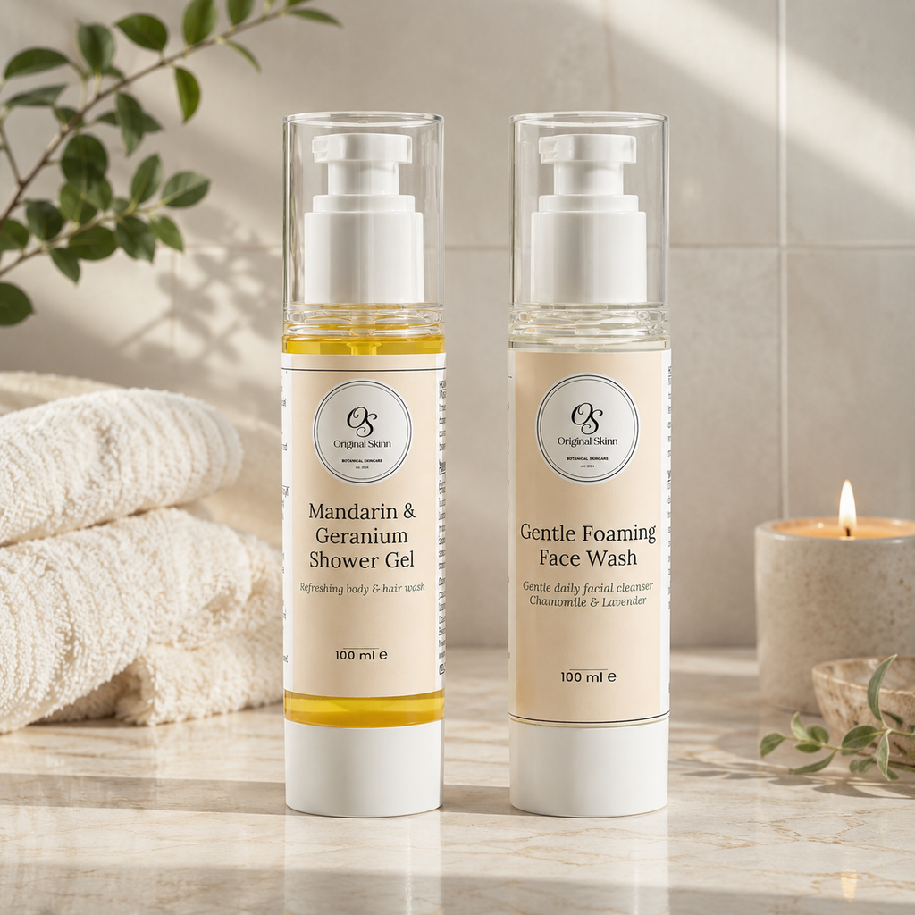 Face Wash & Shower Gel Bundle – Chamomile & Lavender + Mandarin & Geranium