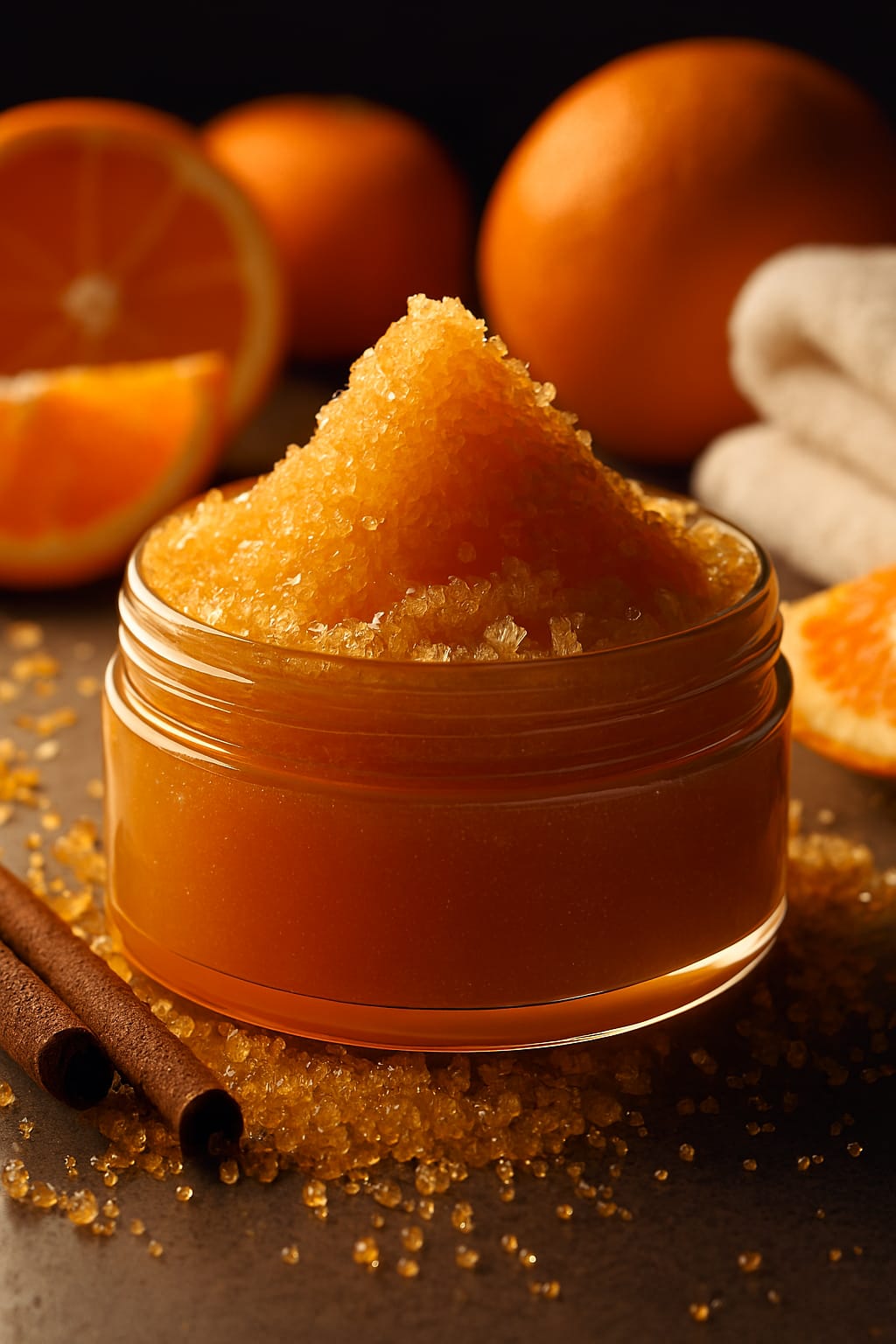 Applying Sweet Orange Salt Scrub to Skin – Original Skinn