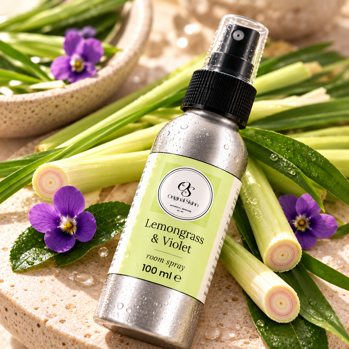 Lemongrass & Violet Room Spray with Essential Oils