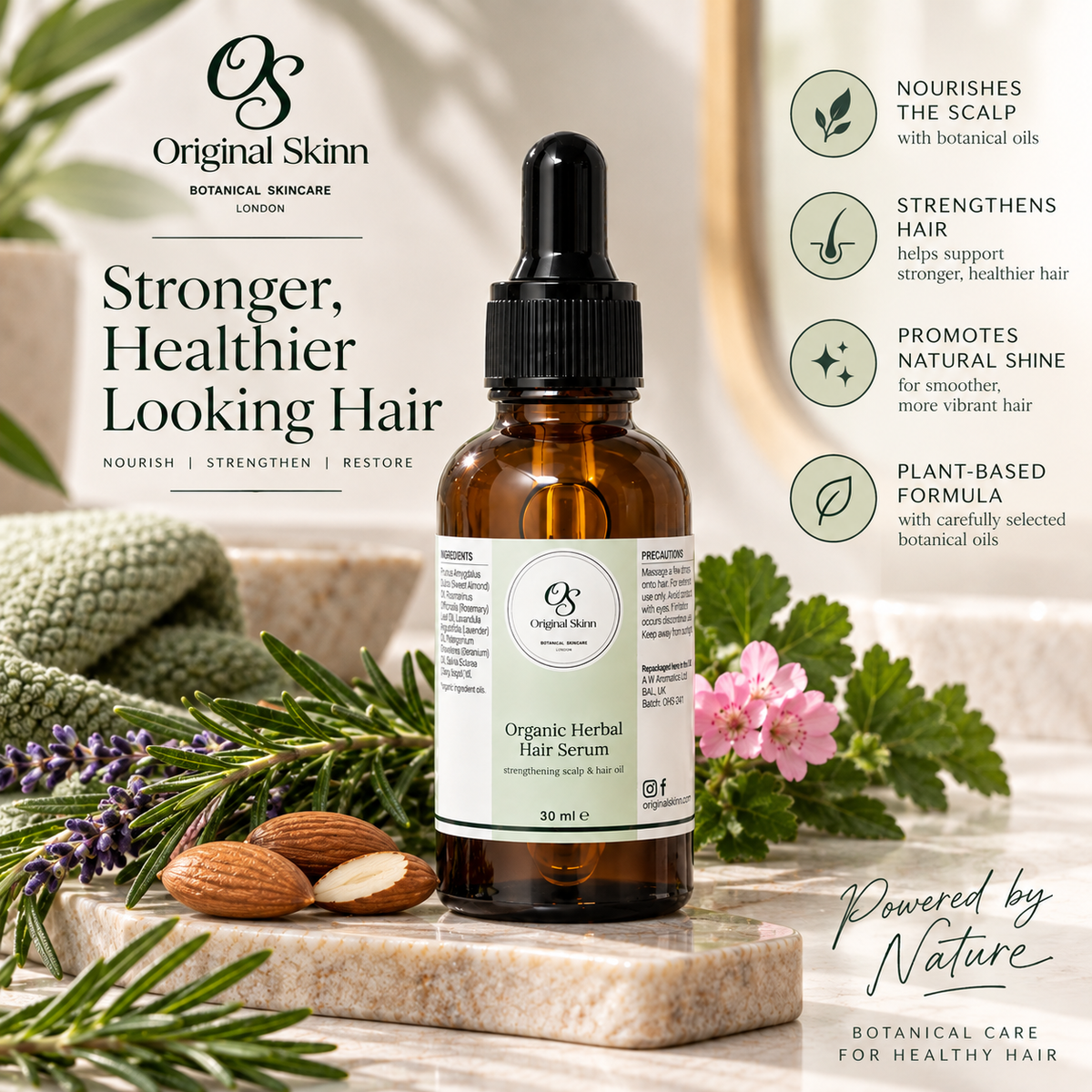 Organic Herbal Hair Serum – Rosemary Scalp & Hair Oil