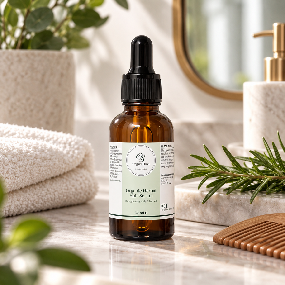 Organic Herbal Hair Serum – Rosemary Scalp & Hair Oil