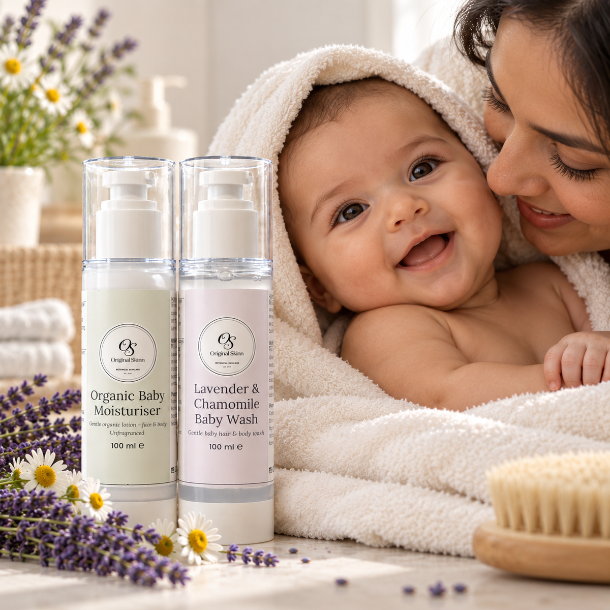 Baby Essentials Bundle – Organic Moisturiser & Gentle Baby Wash